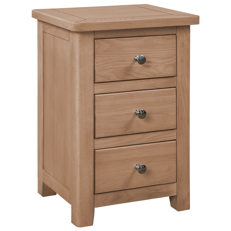 Hemsby Oak 3 Drawer Bedside