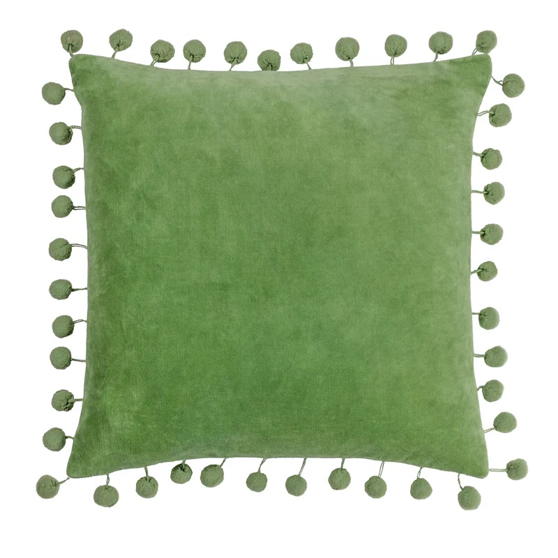 Cushion Square Pom Pom - Green