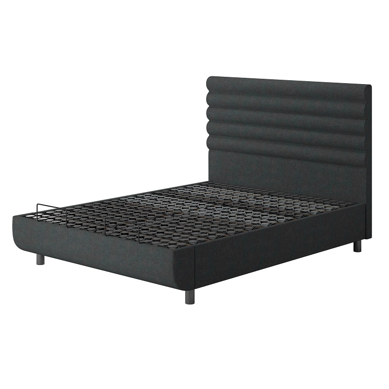 Arc Static Disc Bed with Vectra Headboard - Dark Stone