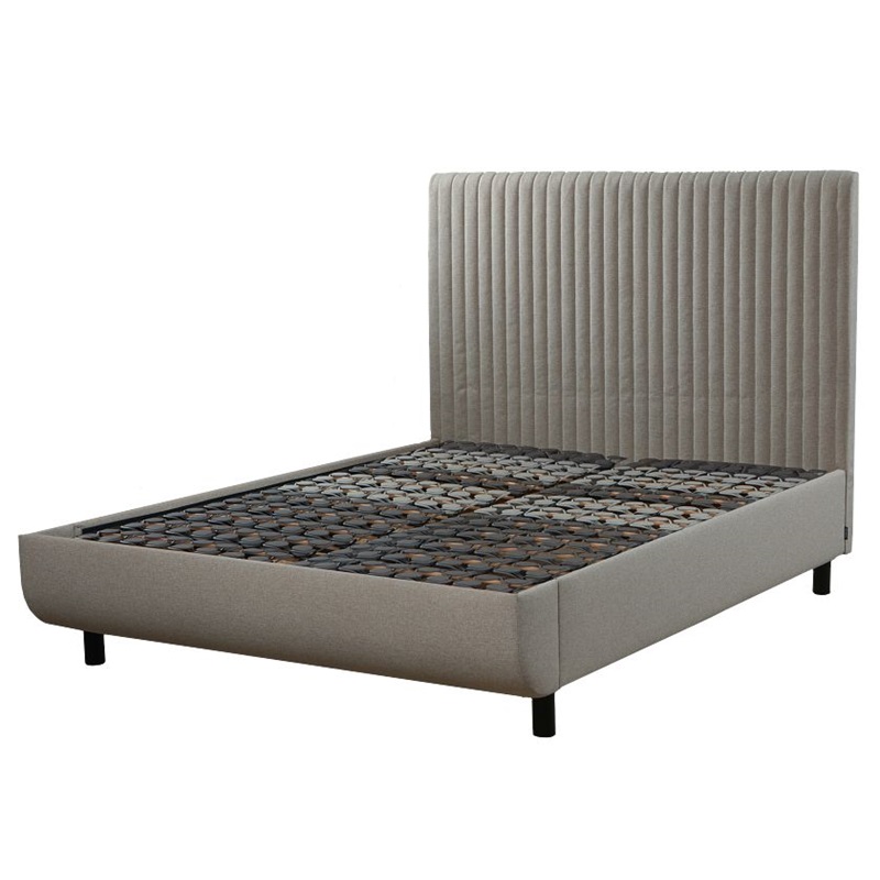 Arc Static Disc Bed with Vertical Headboard - Warm Stone