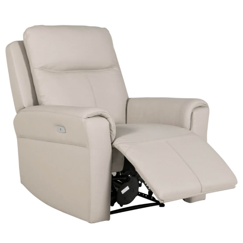 Rushford 1 Seater Electric Recliner - Stone Leather